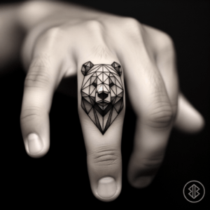 Geometric Bear On The Index Finger
