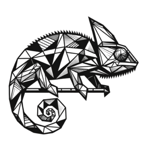 Geometric Chameleon With Abstract Shapes