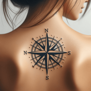 Geometric Compass Rose With Directional Points