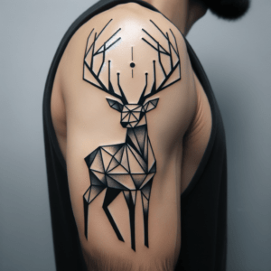 Geometric Deer With Antlers