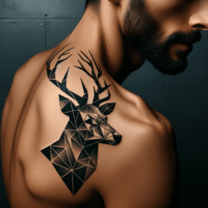 Geometric Deer With Antlers