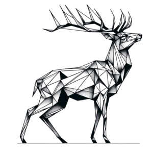 Geometric Deer With Antlers