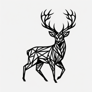 Geometric Deer With Geometric Antlers