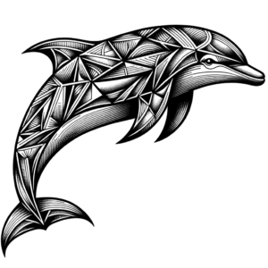 Geometric Dolphin With Geometric Patterns