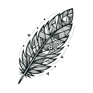 Geometric Feather With Triangles