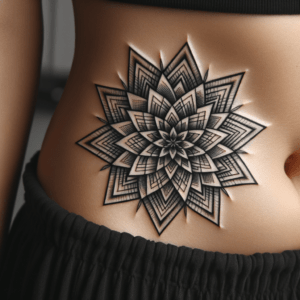 Geometric Flower With Layered Petals And Sharp Lines