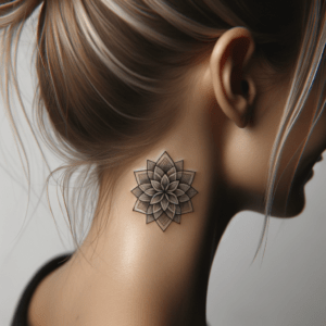 Geometric Flower With Layers On The Side Of The Head