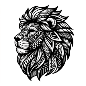 Geometric Lion With Mane