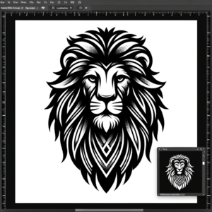 Geometric Lion With Mane