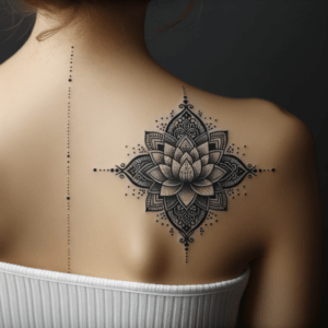 Geometric Lotus Flower With Mandala Details