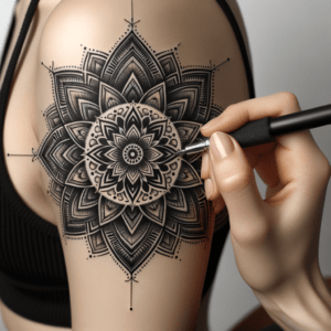 Geometric Mandala With Radial Symmetry