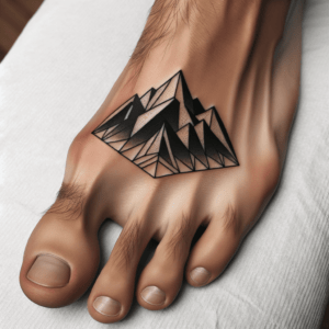 Geometric Mountain Range On The Second Toe