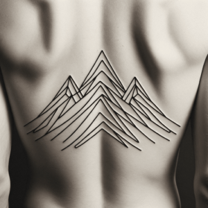 Geometric Mountain Range With Peaks And Shading