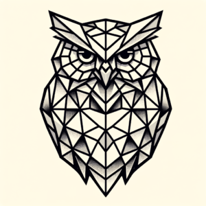 Geometric Owl With Angular Shapes
