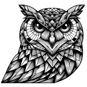 Geometric Owl With Eyes