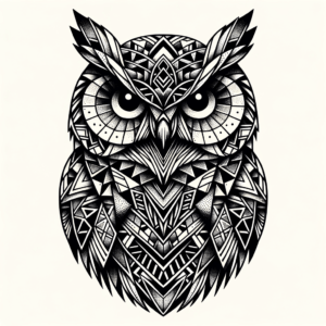 Geometric Owl With Intricate Patterns