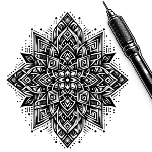 Geometric Pattern In A Black Tattoo