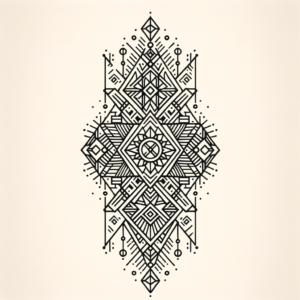 Geometric Pattern In A Fine Line Tattoo Design