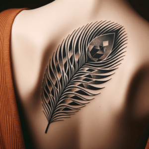Geometric Peacock Feather With Layered Segments