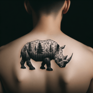 Geometric Rhino With Trees