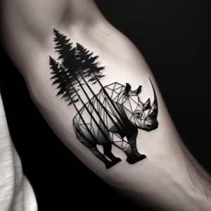 Geometric Rhino With Trees