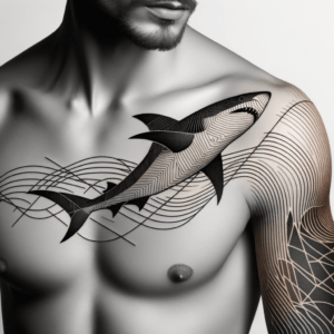 Geometric Shark With Waves