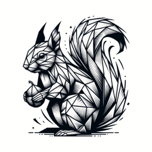 Geometric Squirrel With Nut