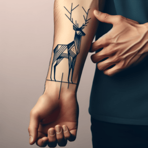 Geometric Stag On The Side Of The Hand