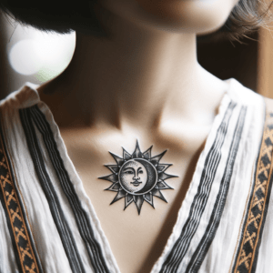 Geometric Sun And Moon