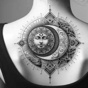 Geometric Sun And Moon