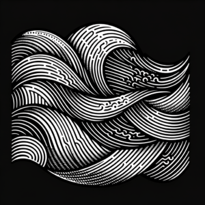 Geometric Tattoo Design Of A Wave Pattern