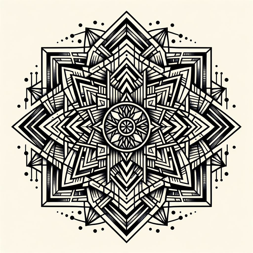 Geometric Tattoo Stencil