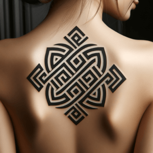 Geometric Tribal Design With Interlocking Shapes