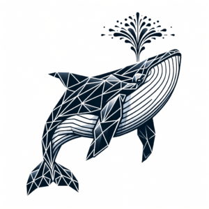 Geometric Whale With Water Spout