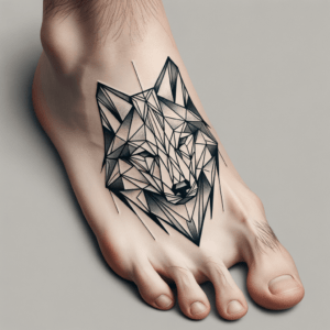 Geometric Wolf Head With Sharp Lines And Angles