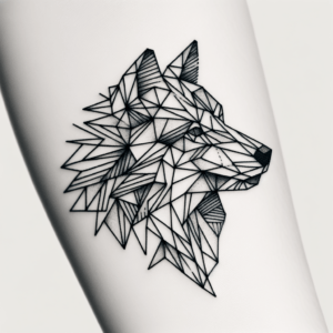 Geometric Wolf With Angular Lines