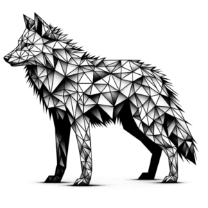 Geometric Wolf With Triangles
