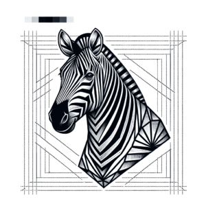 Geometric Zebra With Stripes
