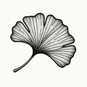Ginkgo Leaf In A Dotwork Tattoo Style