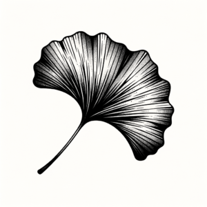 Ginkgo Leaf In Trash Polka Lines