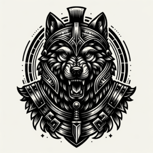 Gladiator Blackwork Wolf