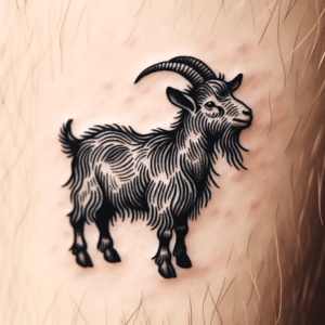 Goat In Tiny Tattoo Design