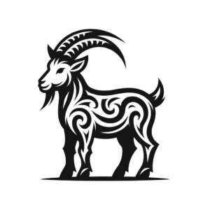 Goat In Tribal Tattoo Design
