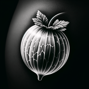 Gooseberry Depicted In A White Tattoo