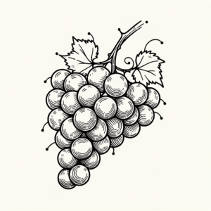 Grapes In Stick And Poke Lines
