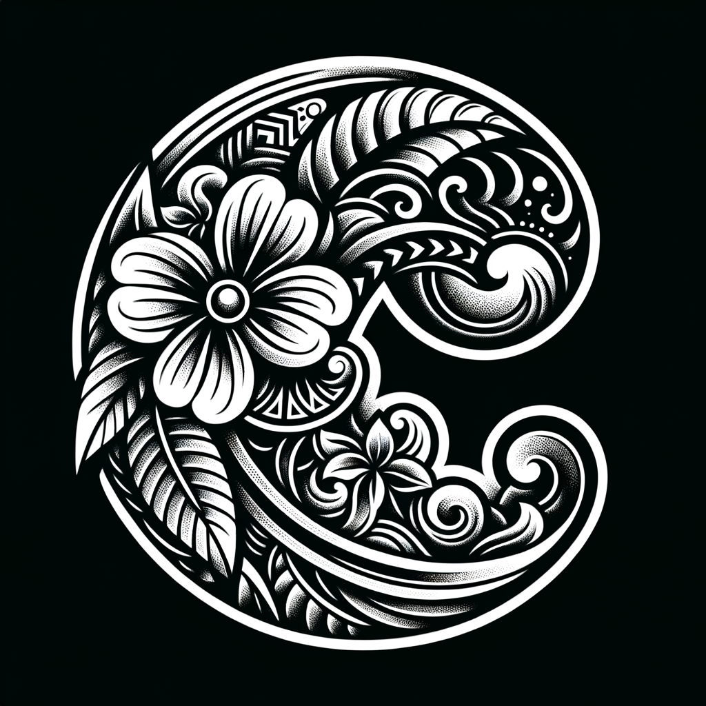 Hawaiian Tattoo Stencil