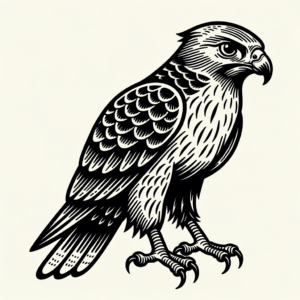 Hawk In American Traditional Lines