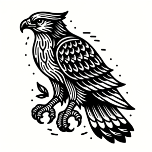 Hawk In Neo Traditional Lines
