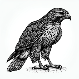 Hawk In Tiny Lines