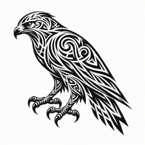 Hawk In Tribal Lines